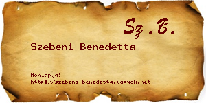 Szebeni Benedetta névjegykártya